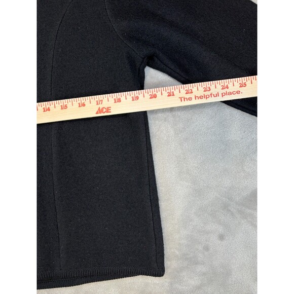 Vintage Wool Cardigan Jacket Women M Black Button Front Minimalist Old Money - Picture 6 of 7